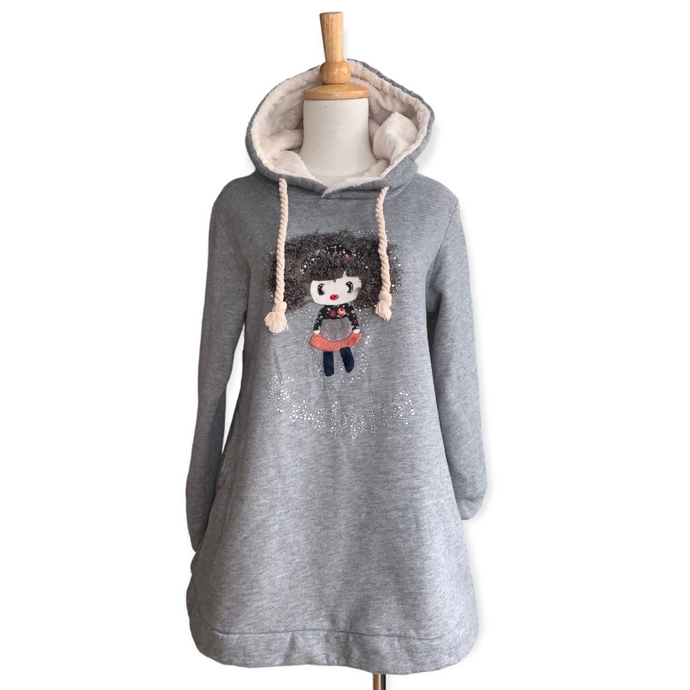 Curly Hair Girl 3D pop out ❤️Hoody